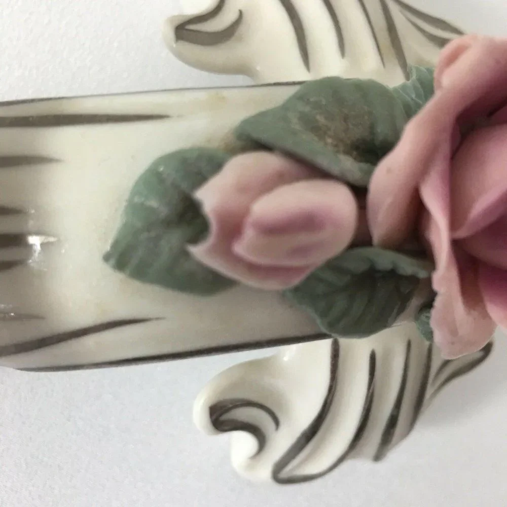 Set‎ of 2 DRESDEN Candle Holders Double Arm Pink